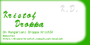 kristof droppa business card